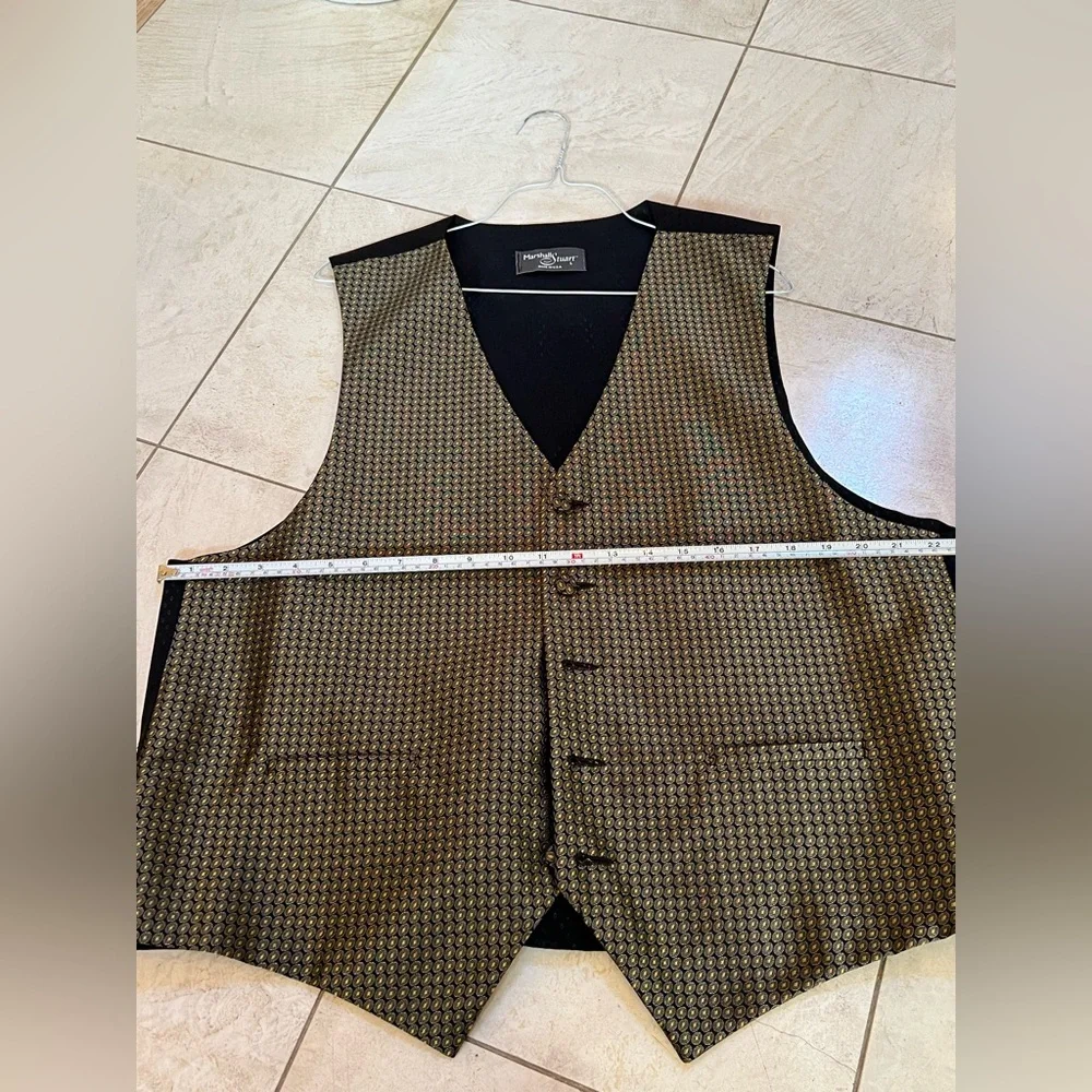 Vintage Marshall Stuart Gold Black Statement Vest Waistcoat